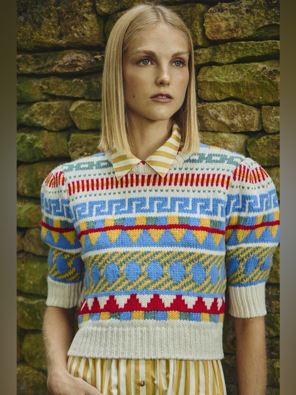 Hunter Bell Odette Sweater in Kent Fair Isle, Size XS - Picture 2 of 7